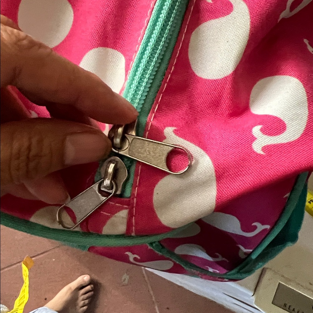 Pink and White Whale Print Duffel Bag‎ “GRAMMIE” - Picture 7 of 15